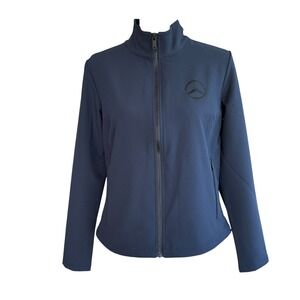 Mercer Mettle Women's Full Zip Mercedes Logo‎ Jacket Size M Navy